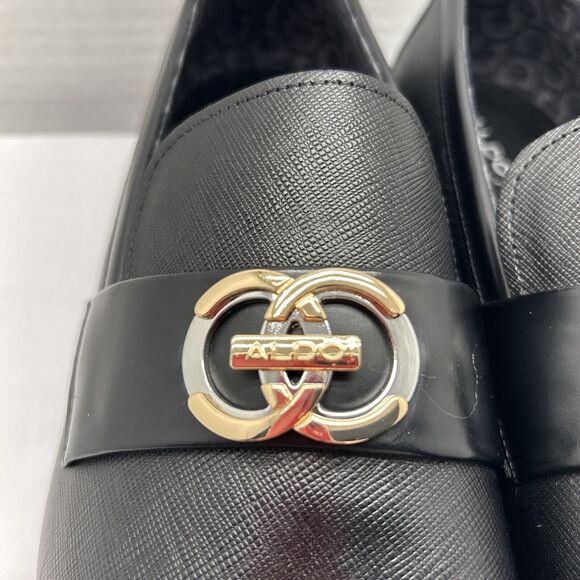 ALDO Mens Dress Shoe Monte Carlo Textured Black Synthetic Decorative Emblem Sz11 - Picture 5 of 12
